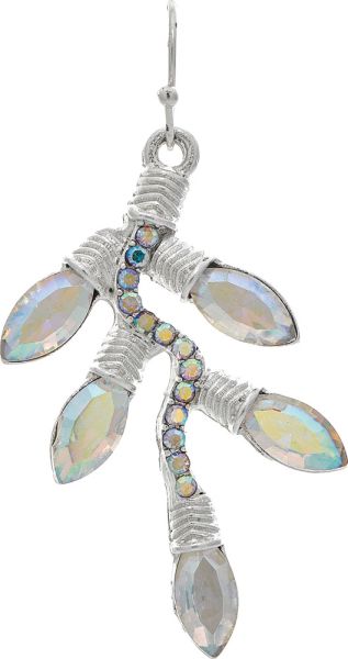 Silver Aurora Borealis Crystal C9 Christmas Lights Earrings