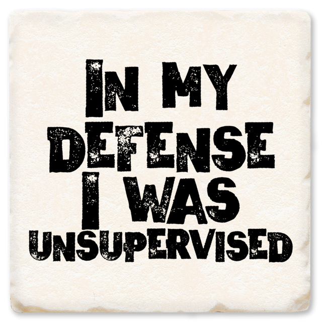 In My Defense Thin Ceramic Coaster