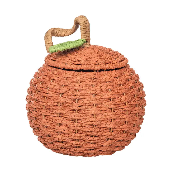Fall/Harvest Pumpkin Shaped Handwoven Basket