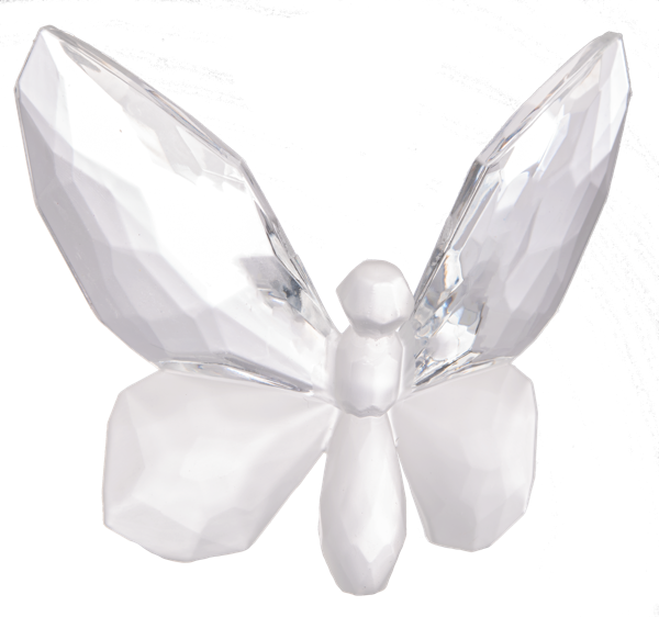White Frosted Acrylic Sitting Butterfly