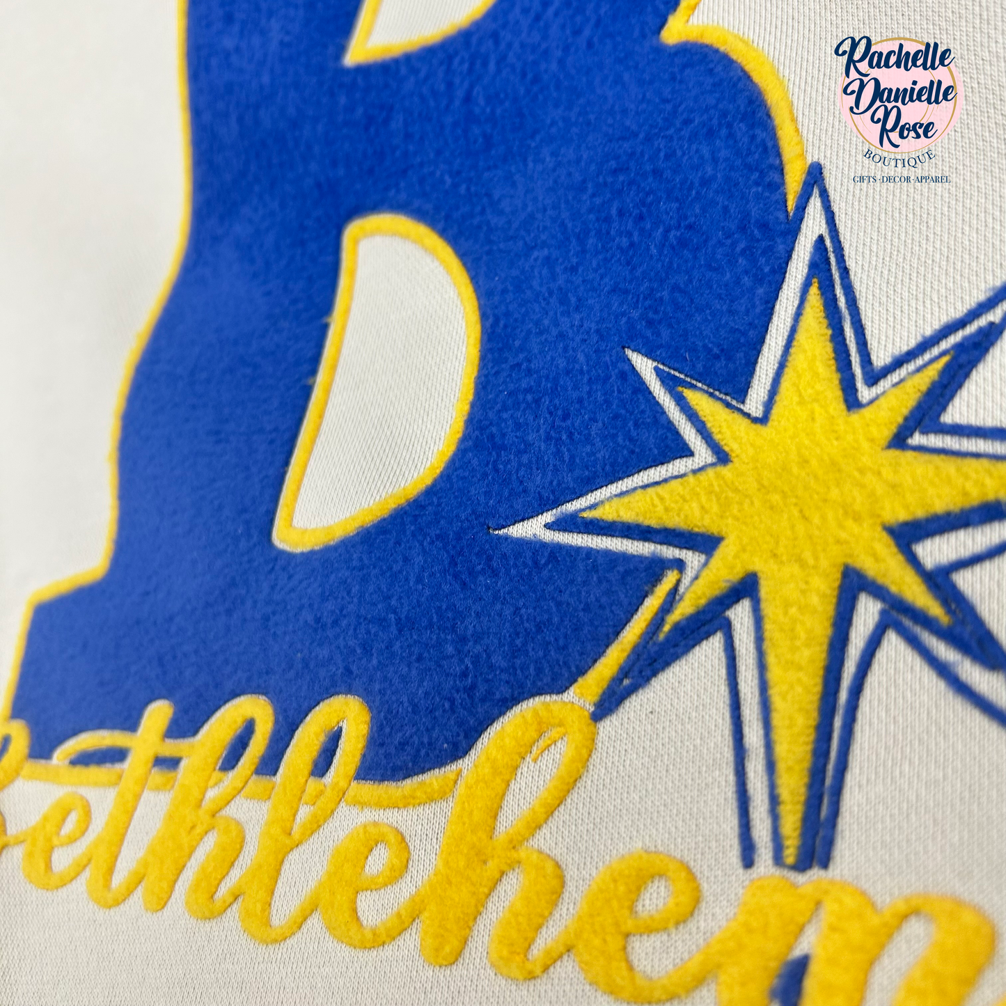 Shaggy Textured Bethlehem "B" Star Crewneck Sweatshirt