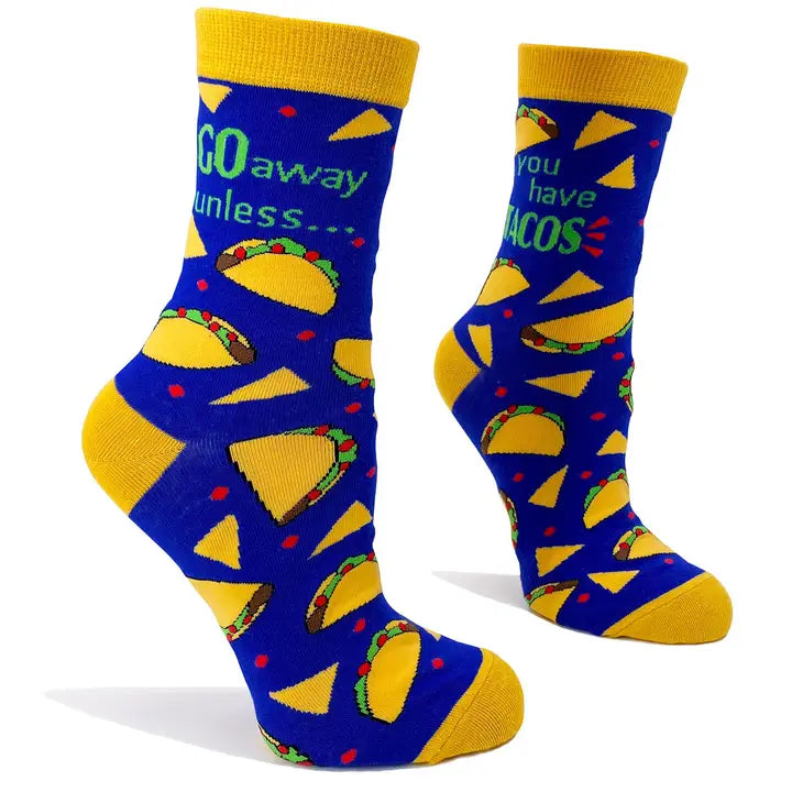 Go Away Unless You Have Tacos Women's Novelty Crew Socks