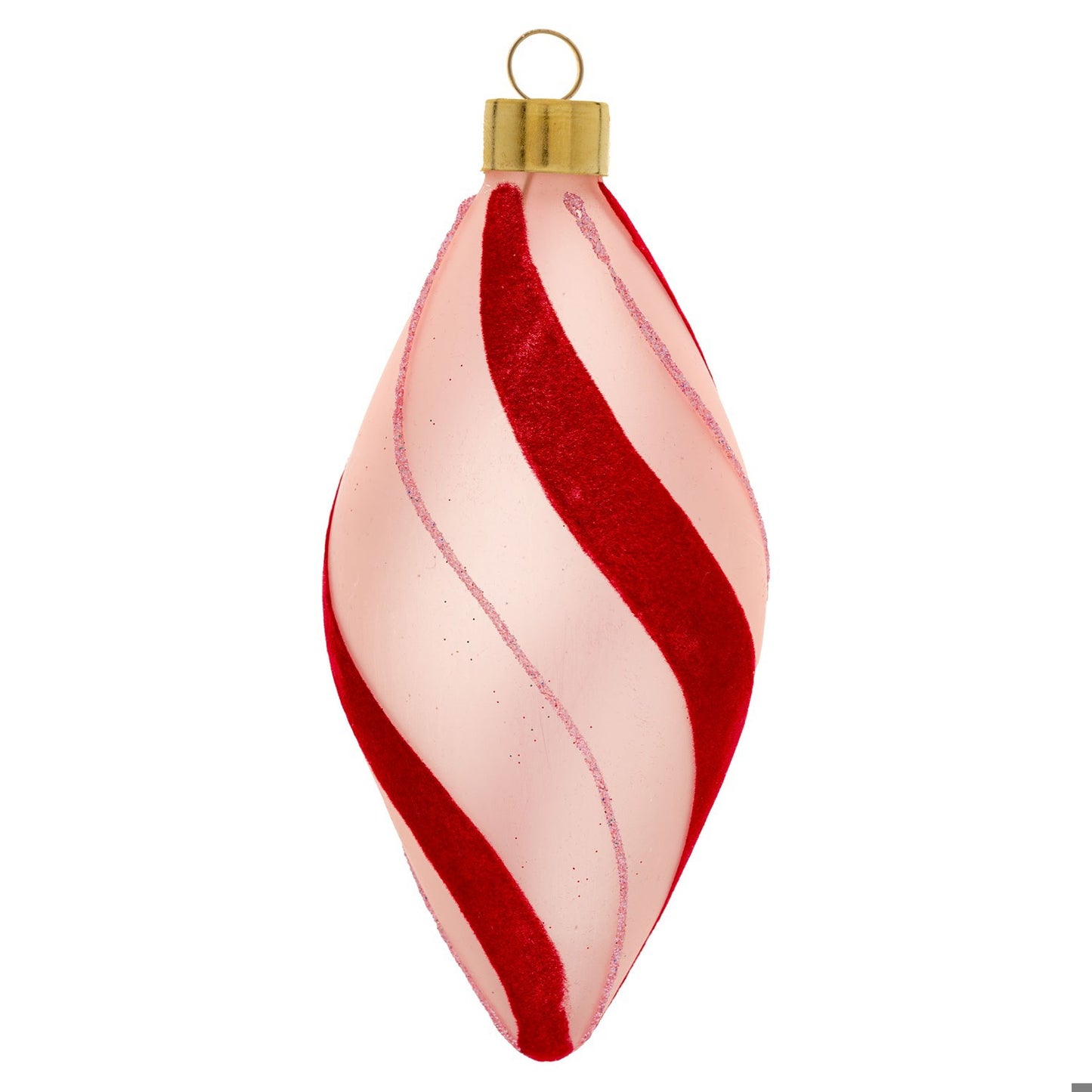 Felted Candy Stripe Teardrop Ornament