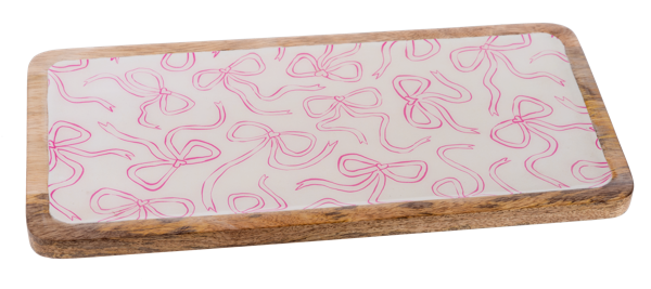 CBK Rectangle Bow Pattern Wooden Tray