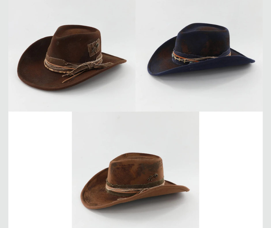 Hallie Distressed Fedora Hat