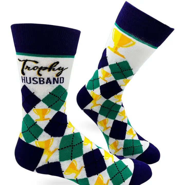 Trophy Wife And Husband Novelty Crew Socks