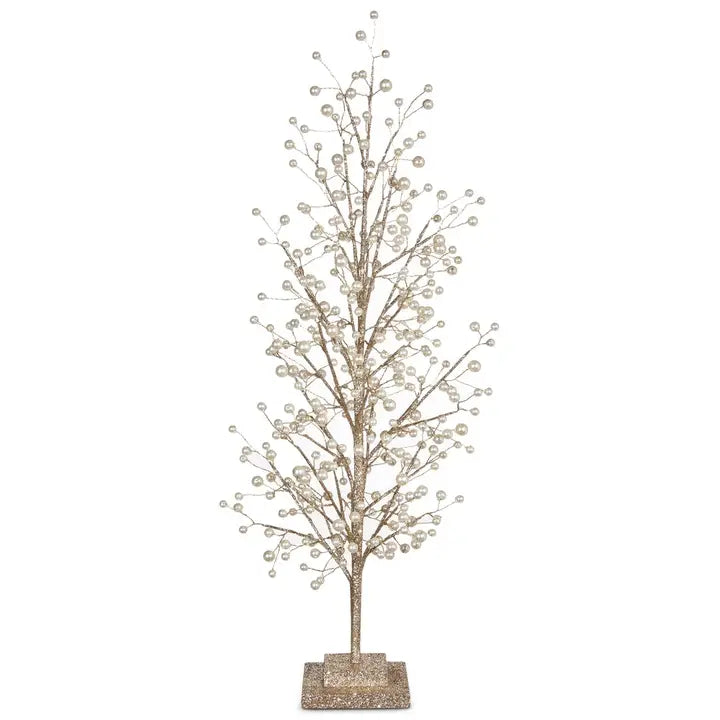 Glittered Tree with Pearls