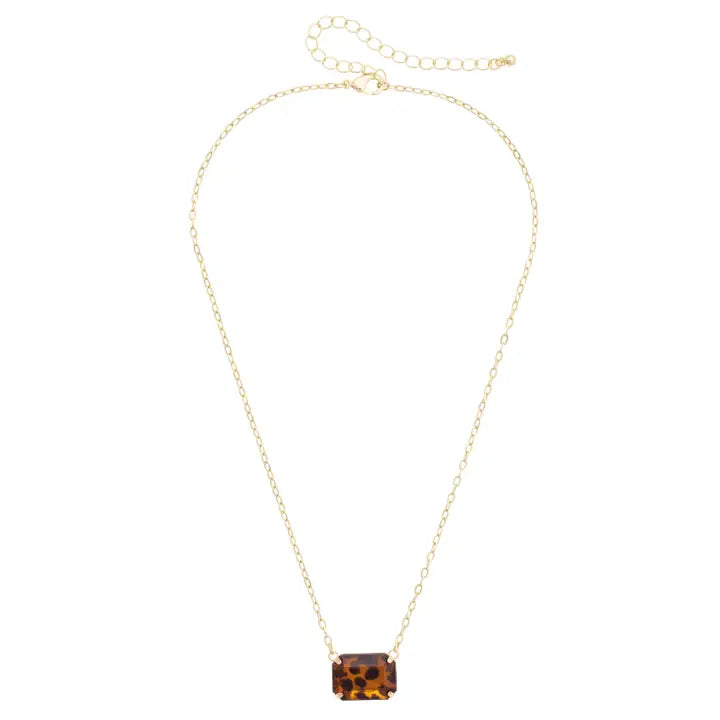 Canvas Bianca Pendant Necklace in Tortoise & Shiny Gold