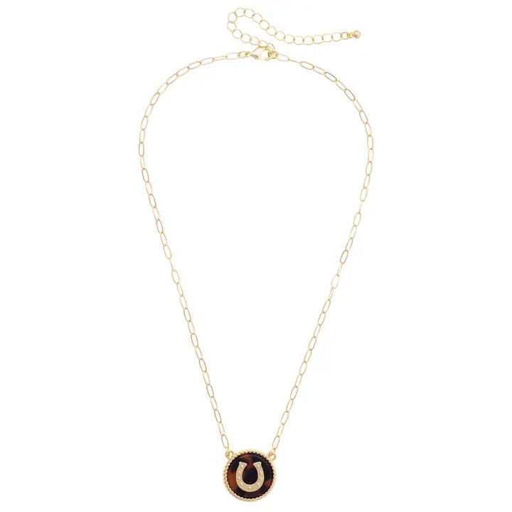 Canvas Katherine Horseshoe Necklace in Tortoise
