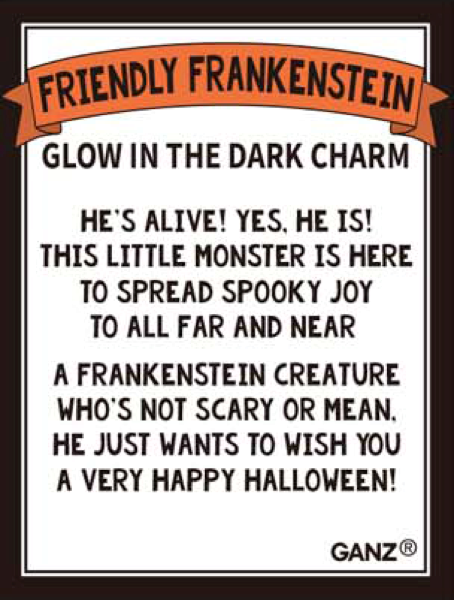 Friendly Frankenstein Glow in the Dark Trinket Charms