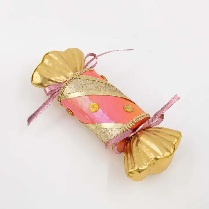 9in Orange/Gold Candy Wrapper Decor