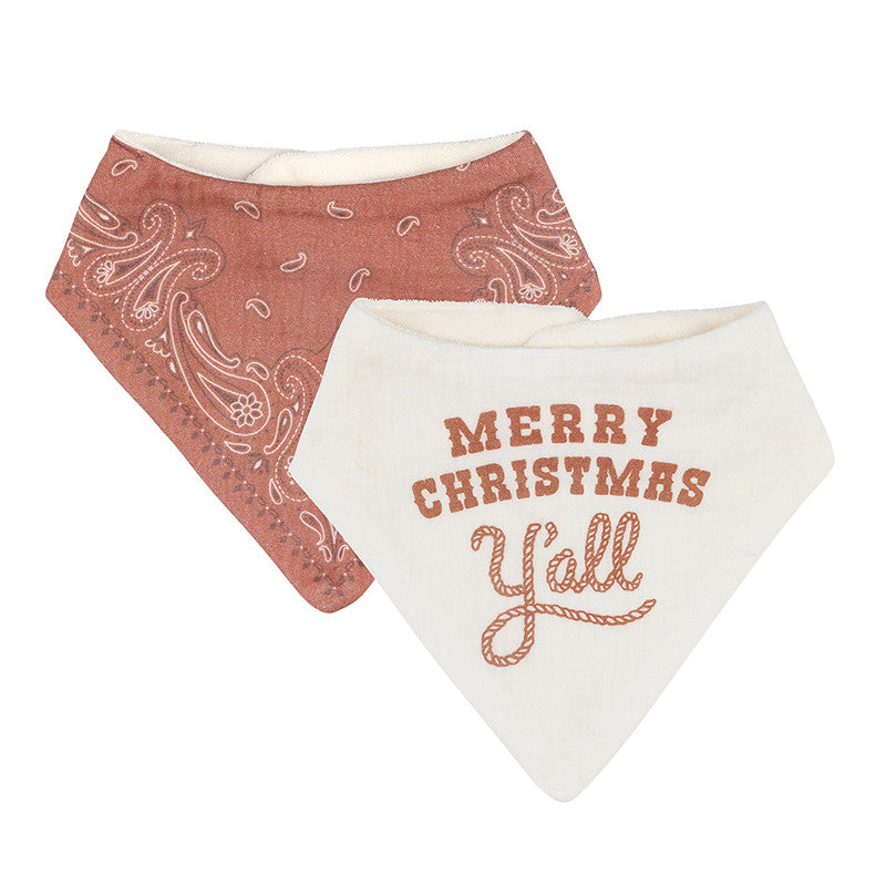 Stephan Baby Bandana Bib Set - Merry Christmas Ya'll