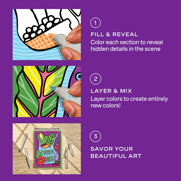 FlowArt® - Color-to-Reveal- Foodie Fun