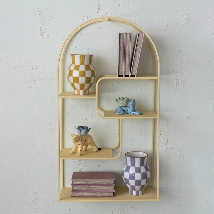 Hazel Mazel Yellow Metal Wall Shelf