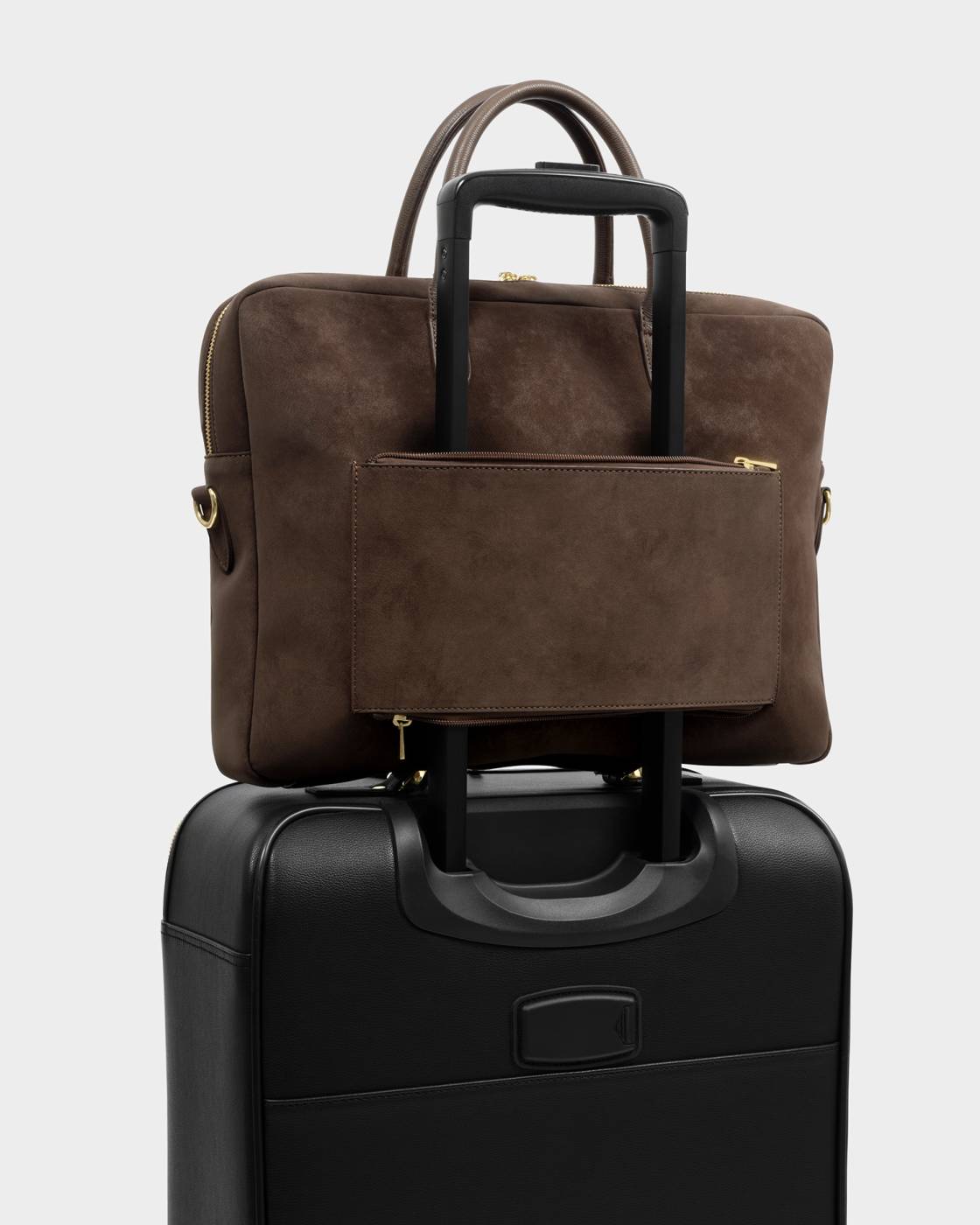 Katie Loxton Chocolate Suedette City Laptop Bag