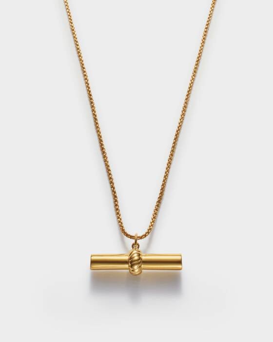 Katie Loxton Themis Waterproof Gold T-Bar Necklace