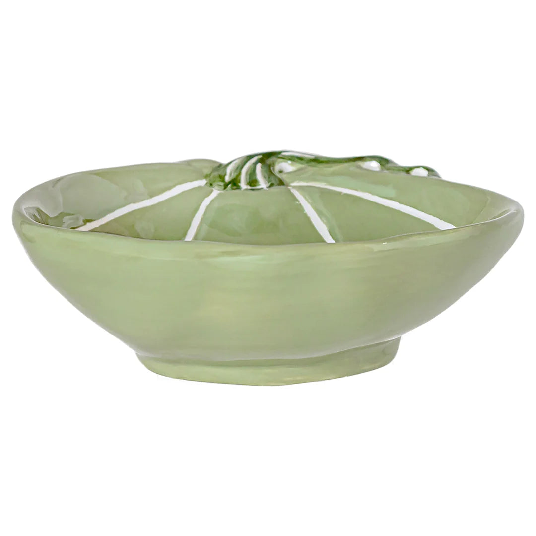 Large Green and White Pumpkin Bowl