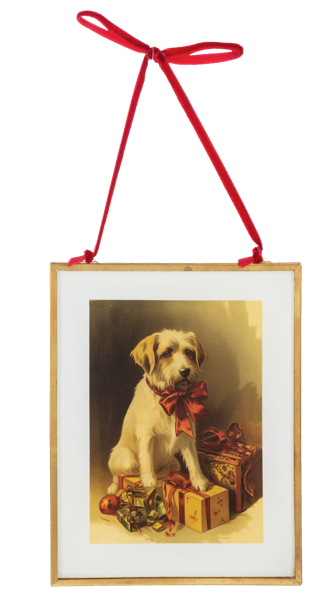 Framed Holiday Dog Ornaments - Terrier