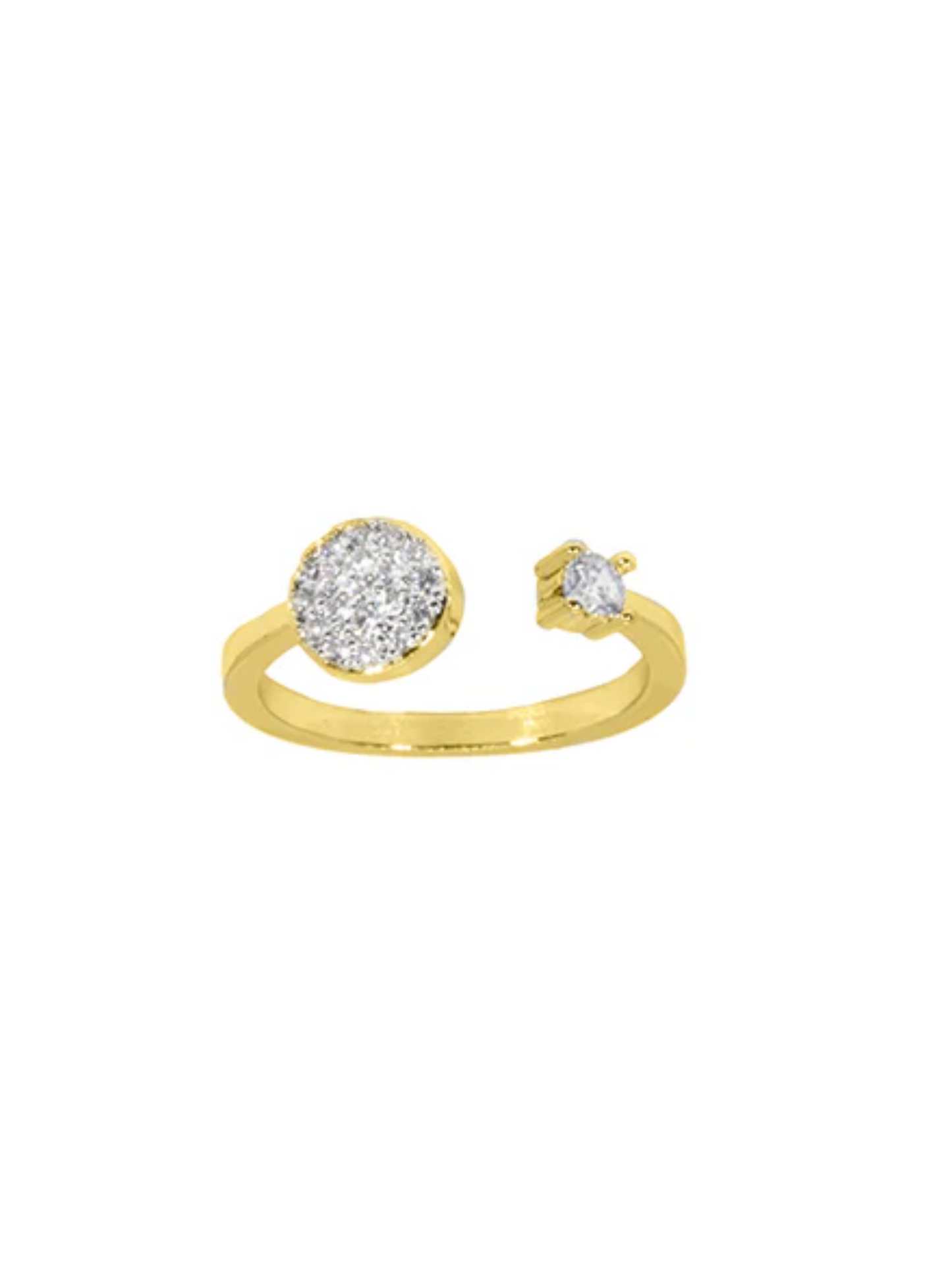 Modern Classics Ring- Yellow Gold Open Ring With Clear Diamonds