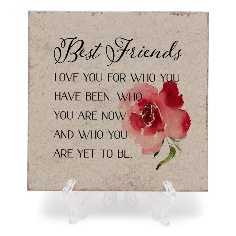 Best Friends Ivory Tile With Easel