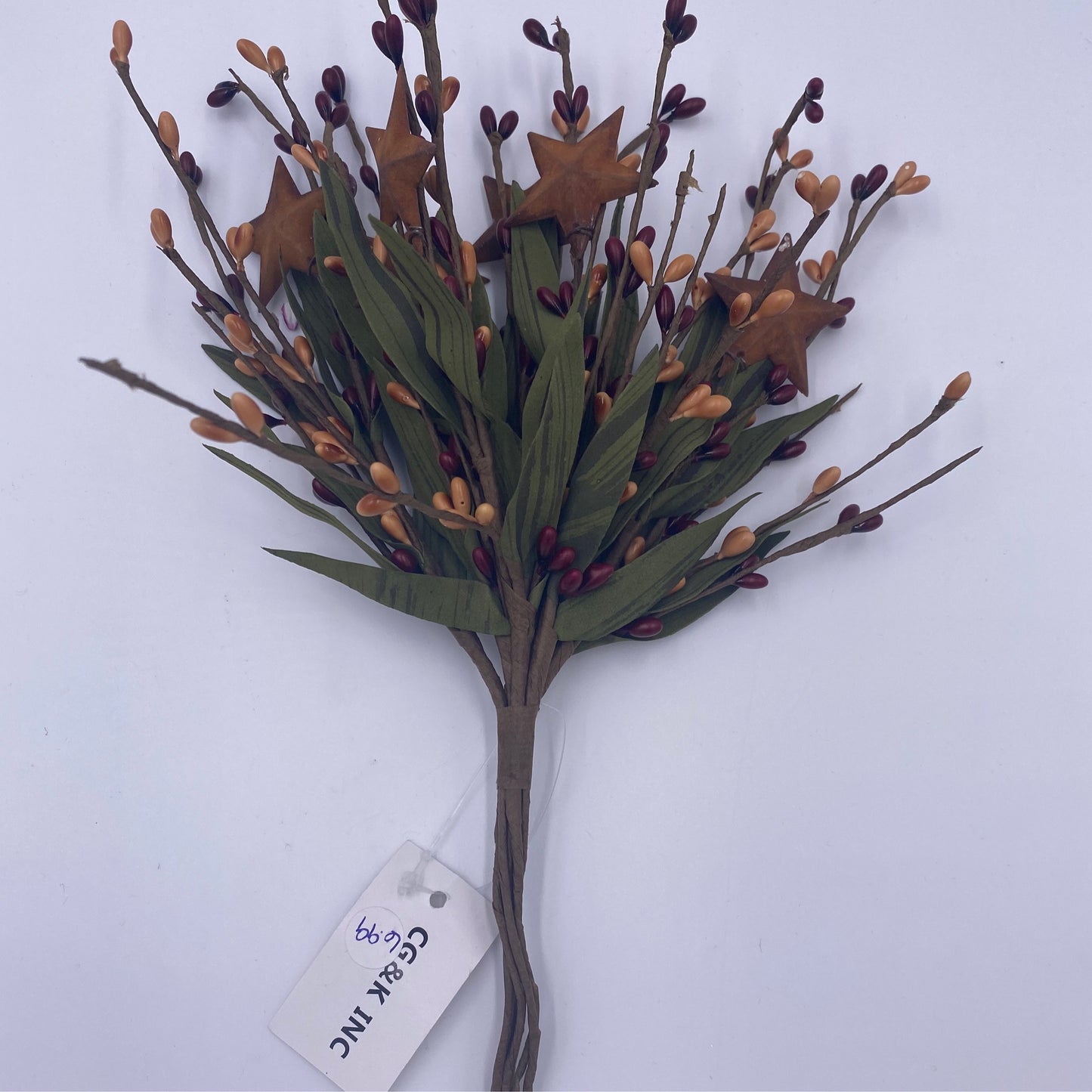 10" Burgundy/Mustard Berry Pick With Stars