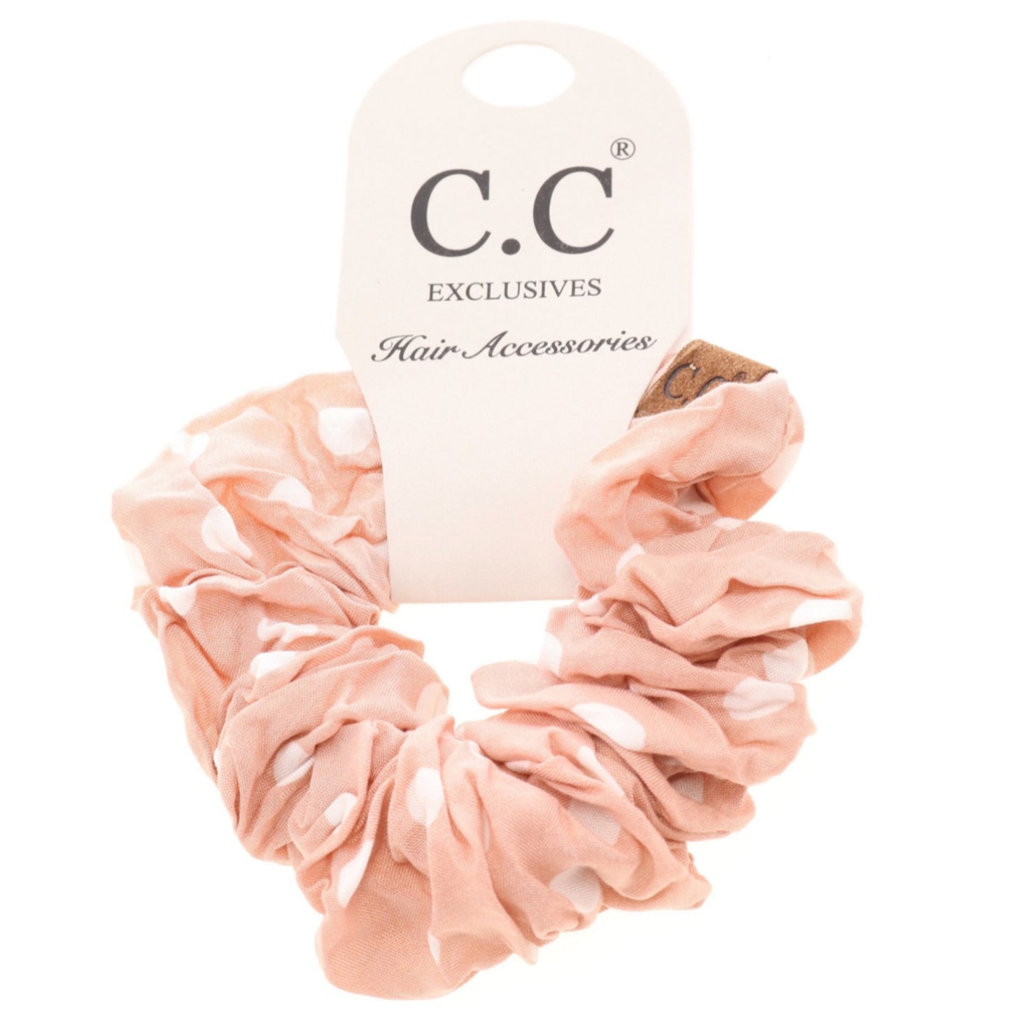 Rose/White Polka Dot Scrunchie
