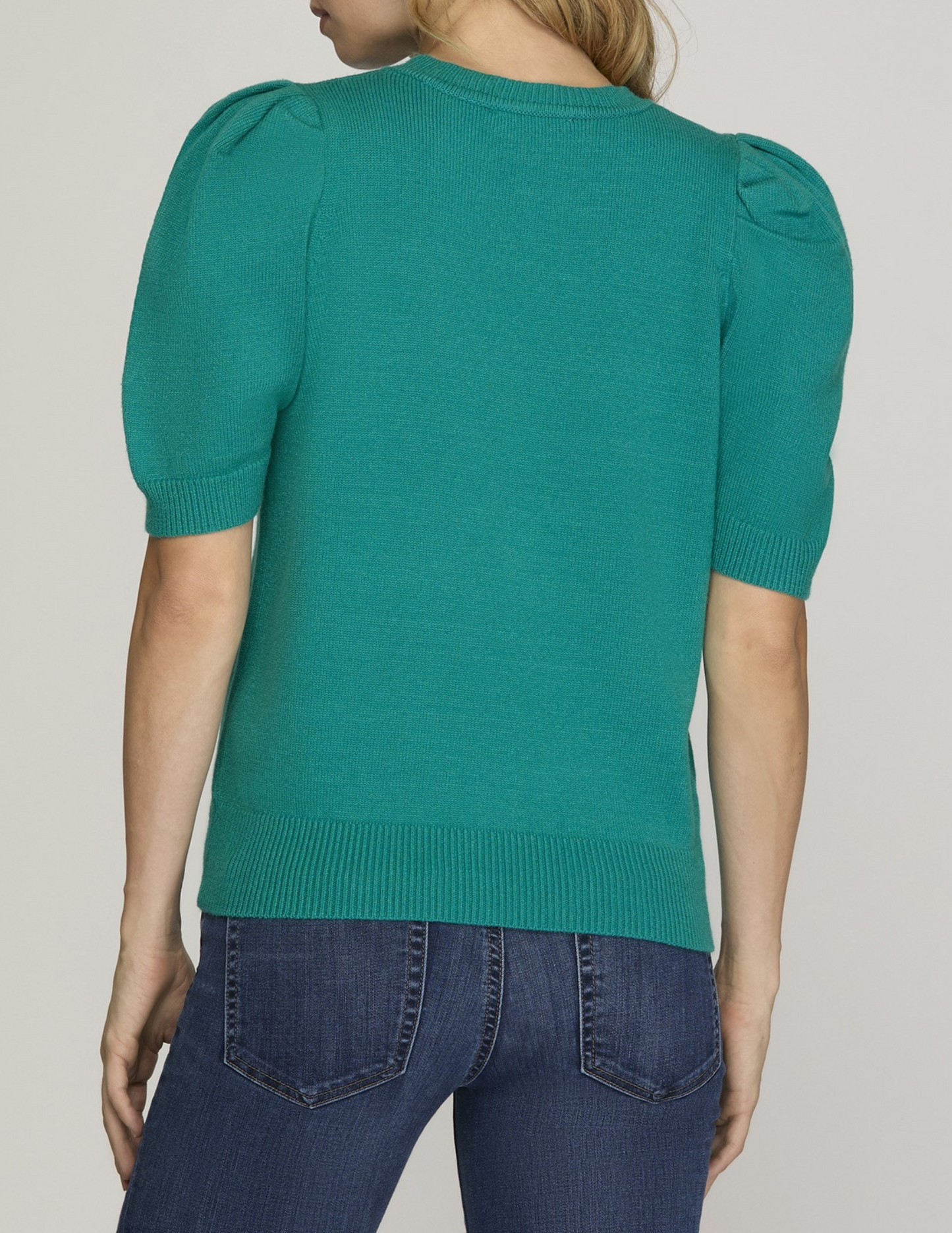 Teal Short Sleeve Sweater Top