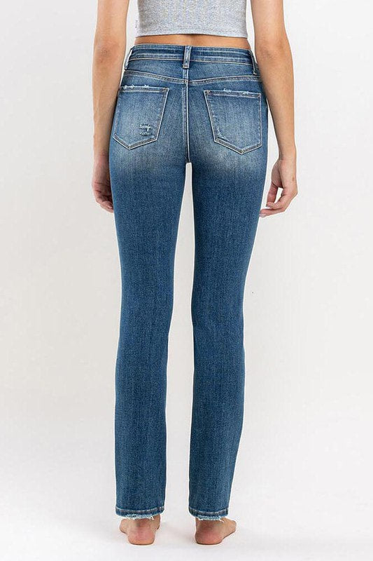 Vervet Jeanne Medium High Rise Stretch Slim Straight Jeans