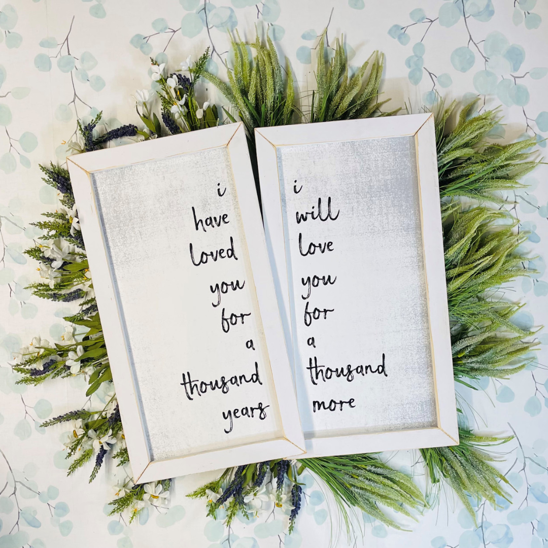 Thousand Years & More White Washed Frame