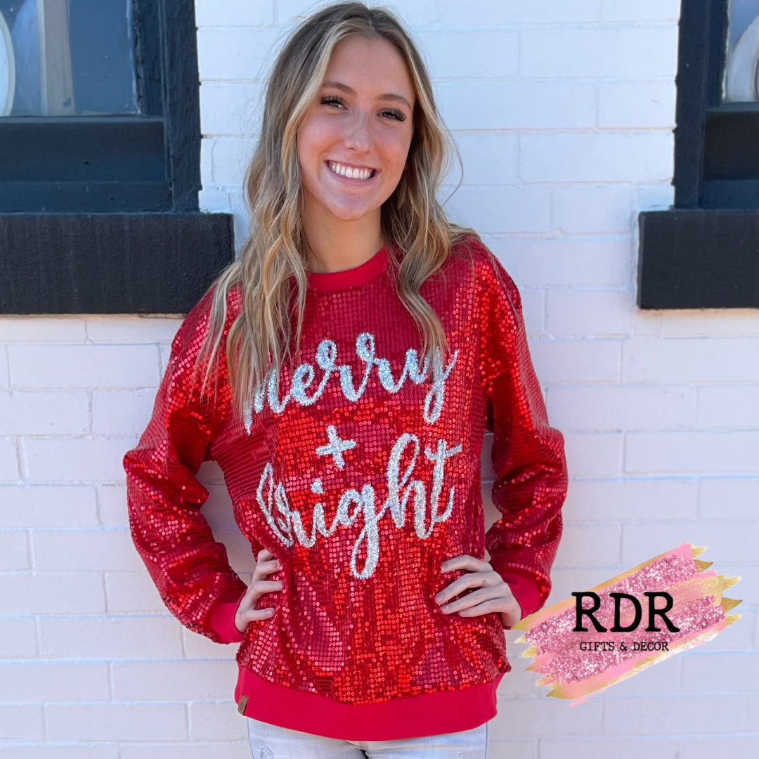 Simply Southern Sequin Sweater- Merry & Bright