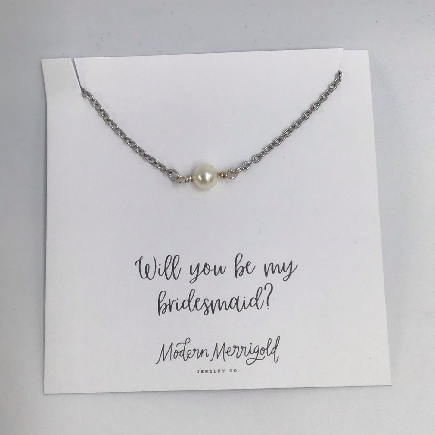 Bridesmaid Silver Necklace
