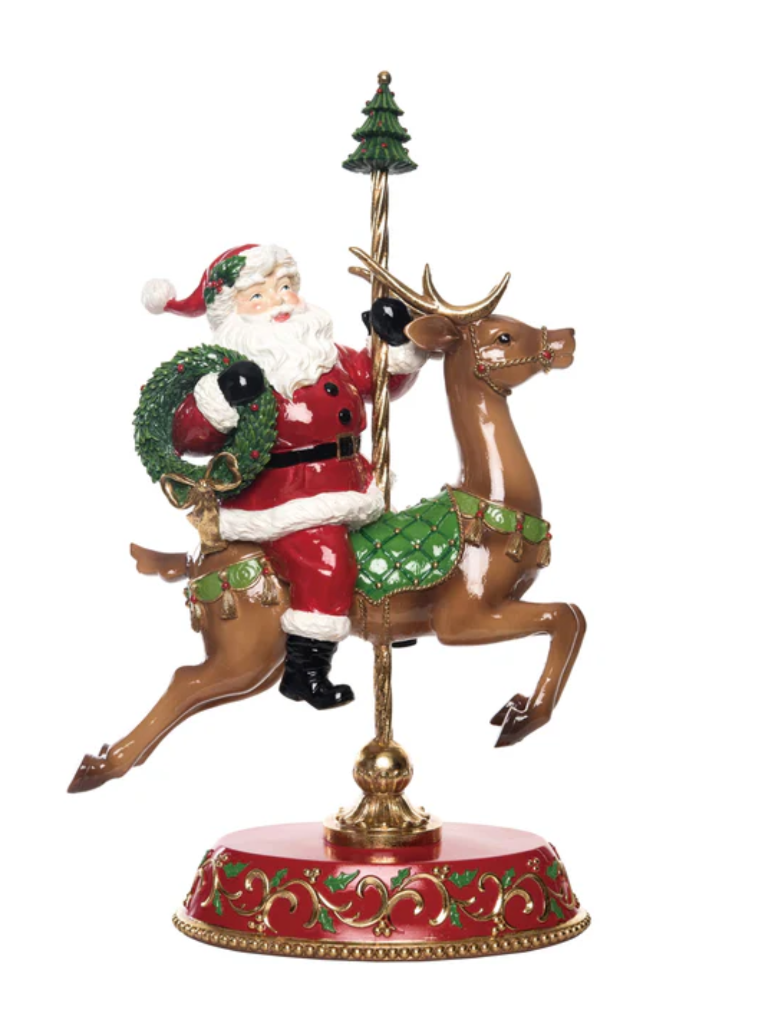 Santa & Reindeer Carousel Figurine – Rachelle Danielle Rose Gifts