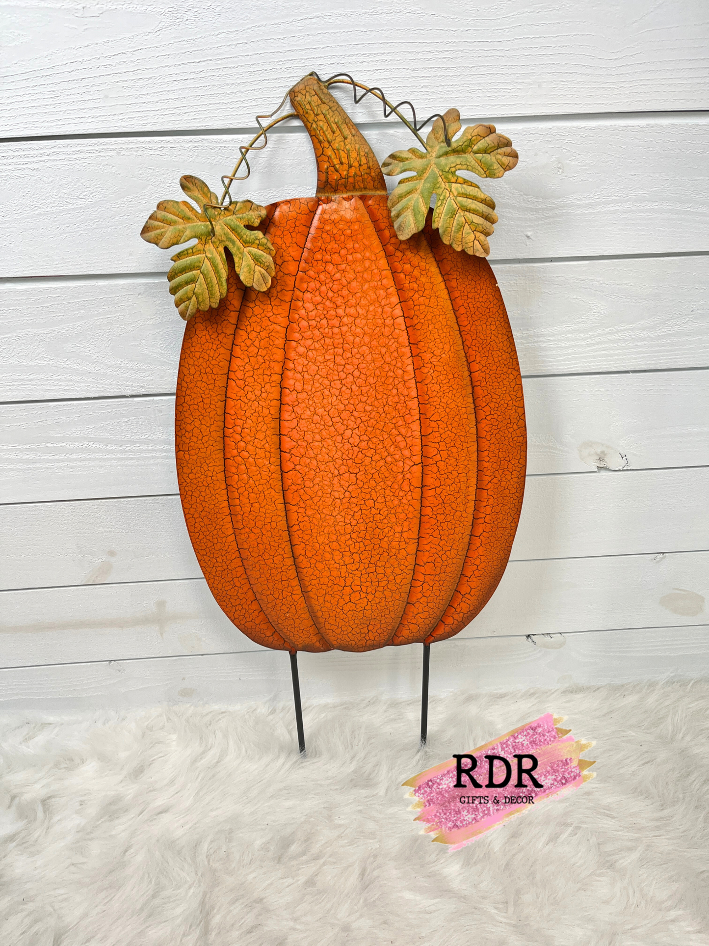Outdoor Metal Pumpkins With Stakes