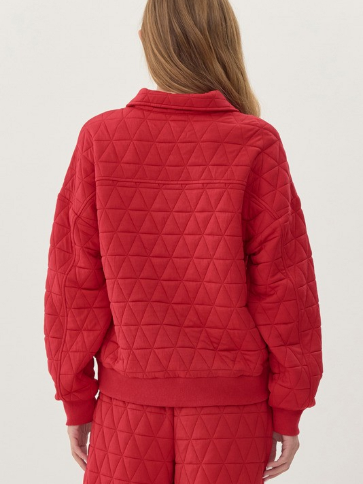 Quilted Textured Zip Up Top