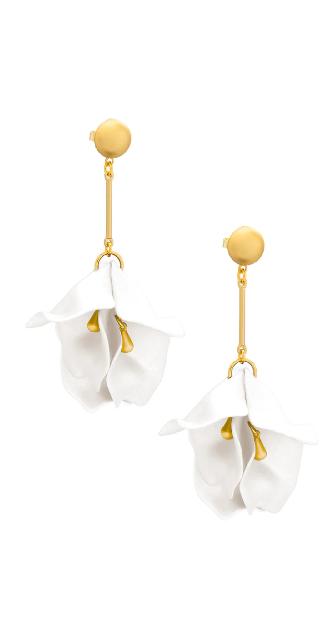 Metallic Resin Petal Drop Earrings