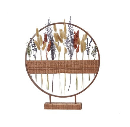 Circle Metal & Wood Wildflower Single Stem Flower Holder