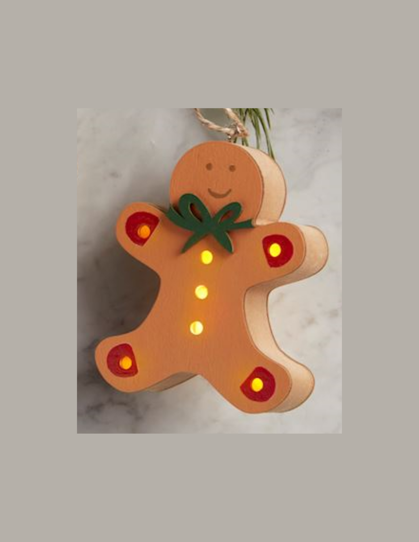 Mud Pie Wooden Light-Up Christmas Character Ornaments