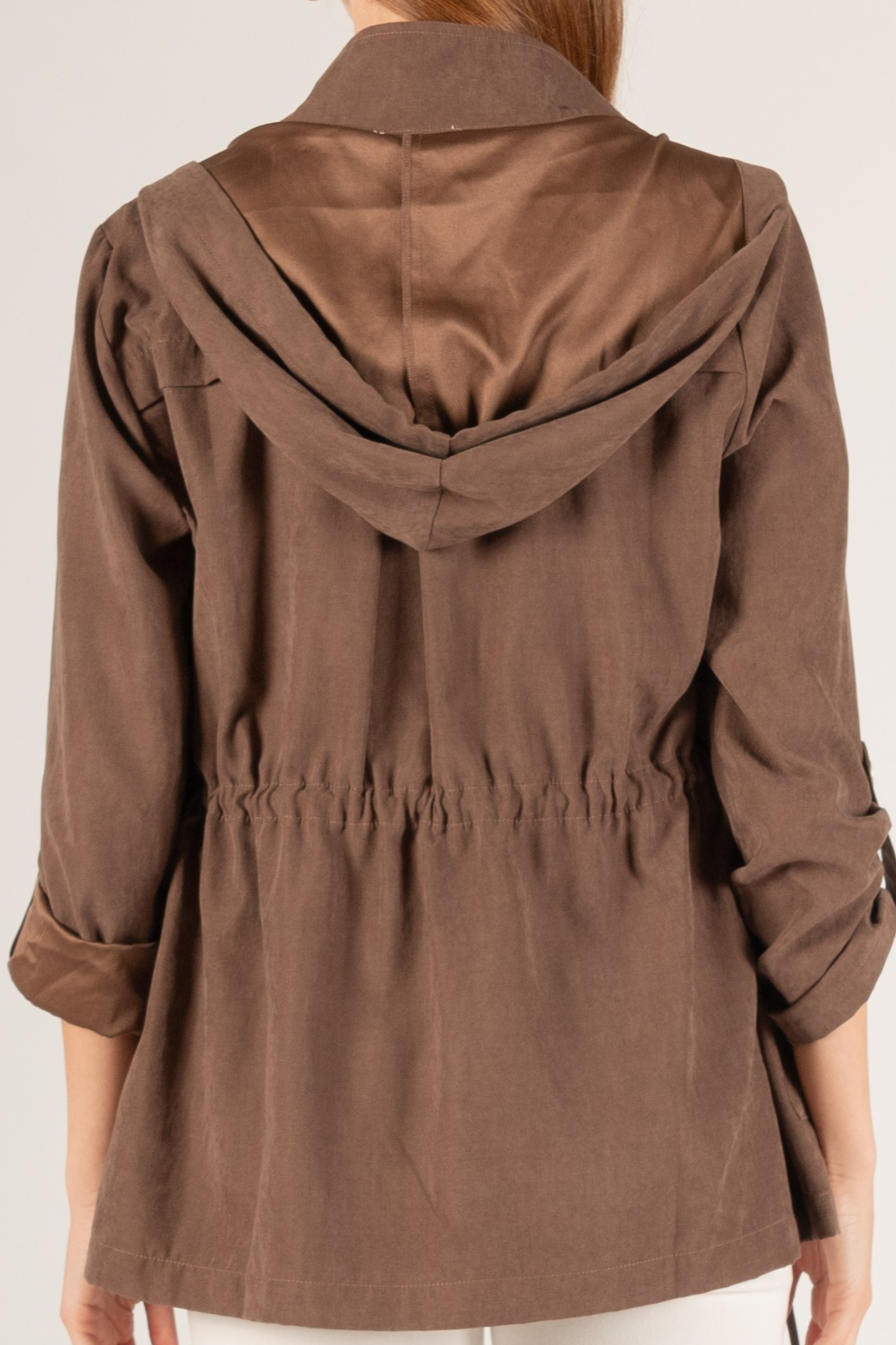 Microsuede Anorak Jacket- Chocolate