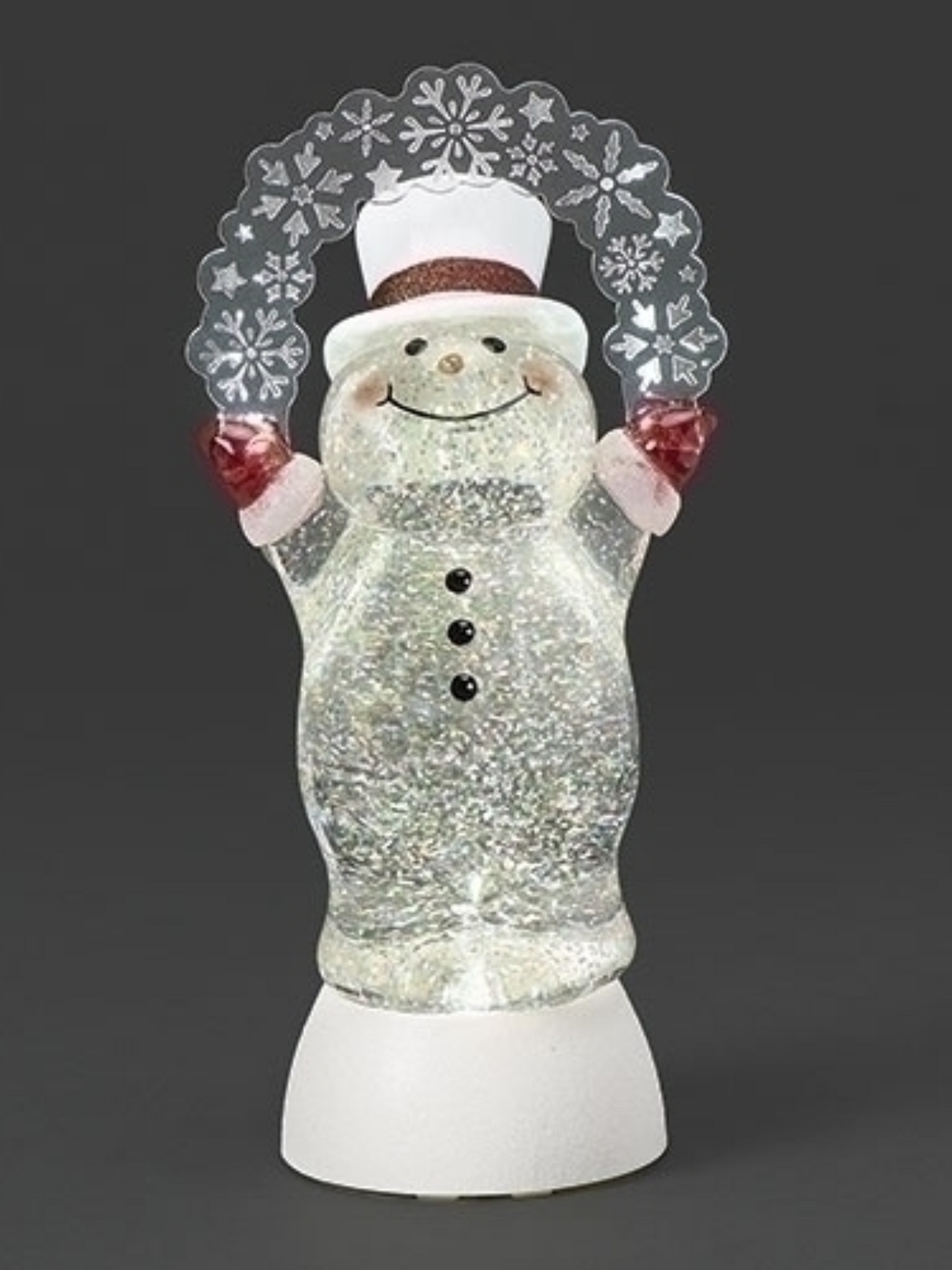Lighted Swirl Snowman Decor