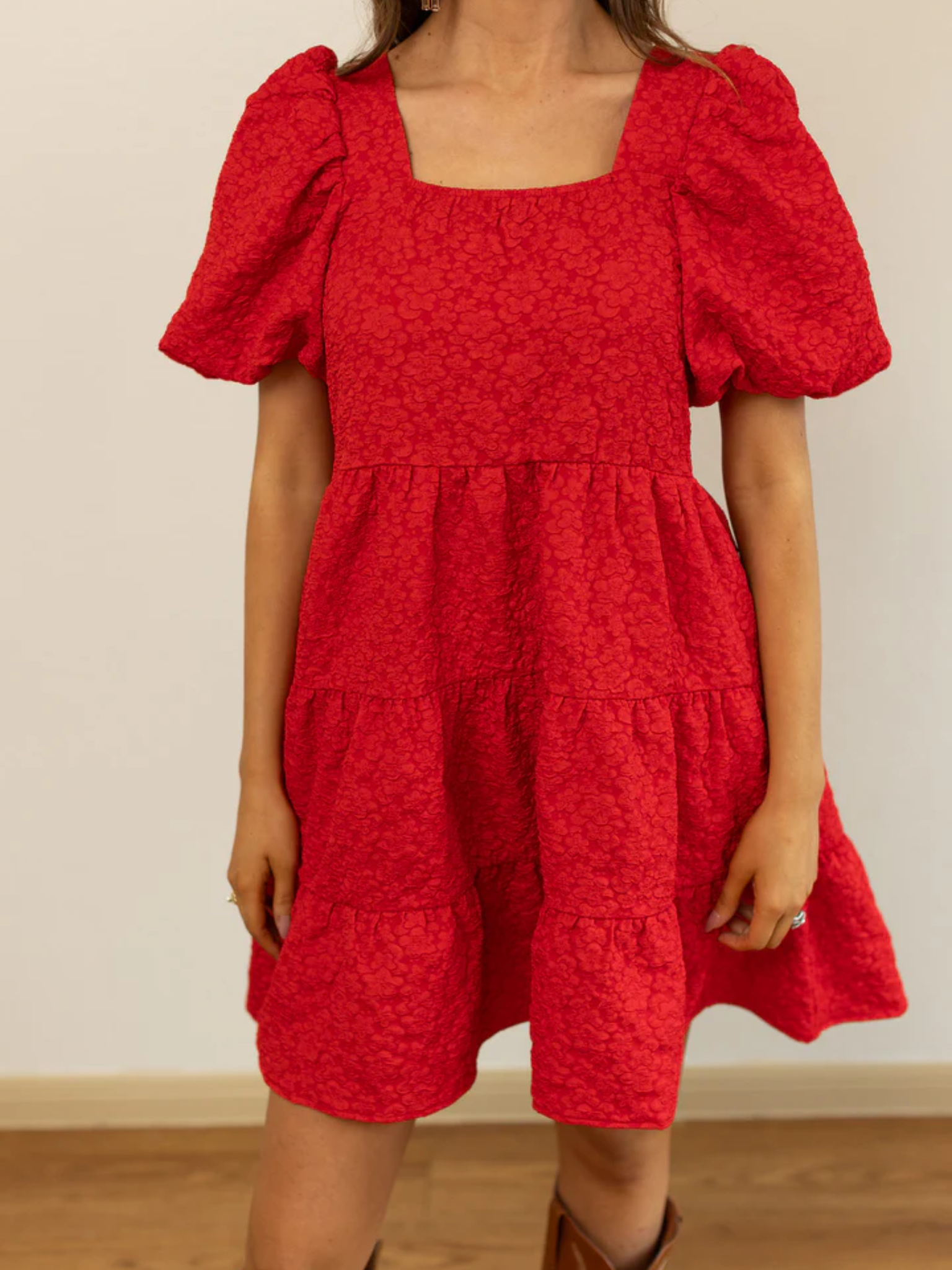 Southern Grace Red Jacquard Babydoll Dress Rachelle Danielle Rose Gifts & Decor Southern Grace Red Jacquard Babydoll Dress Rachelle Danielle Rose Gifts & Decor