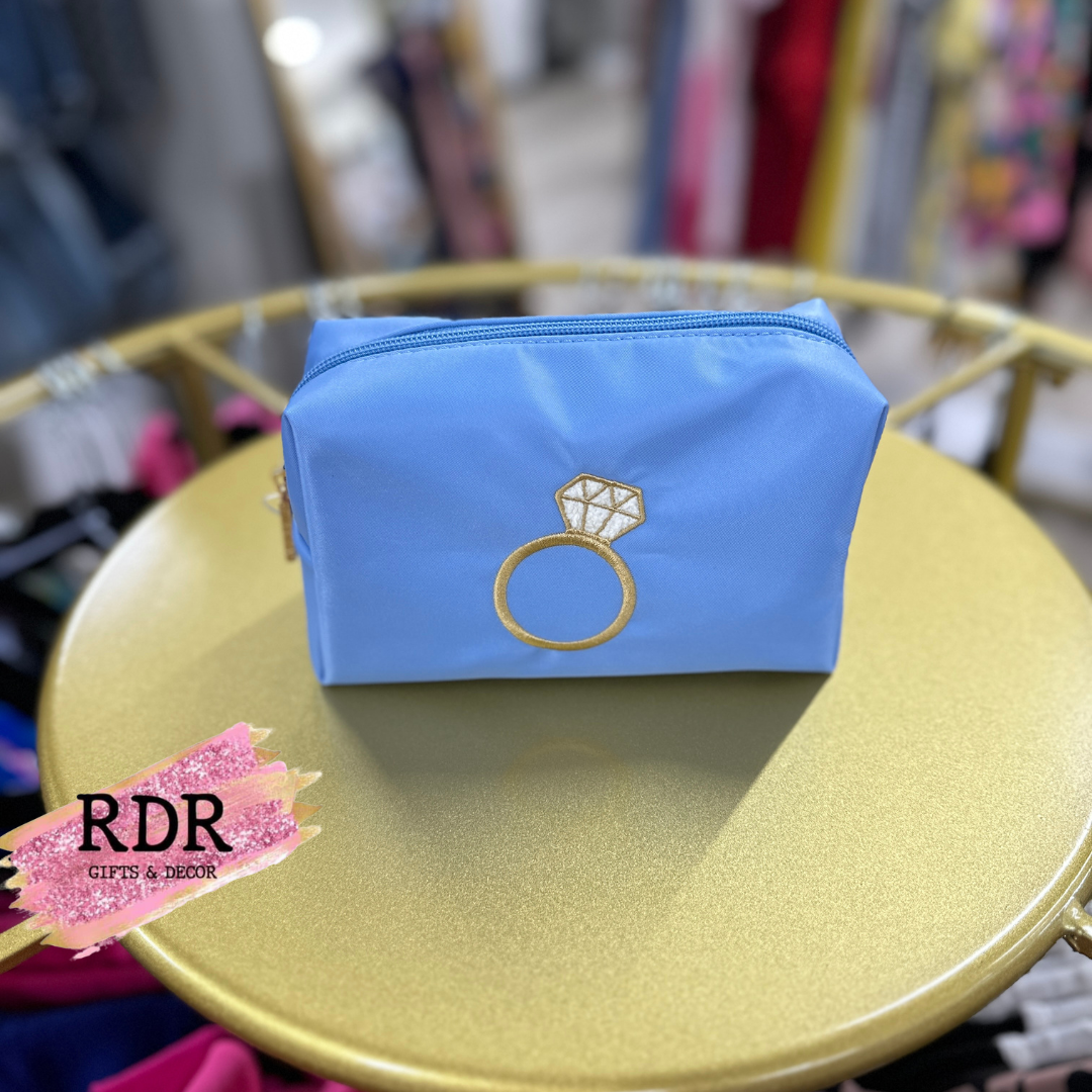 Bling Zip Pouch - Sky Blue