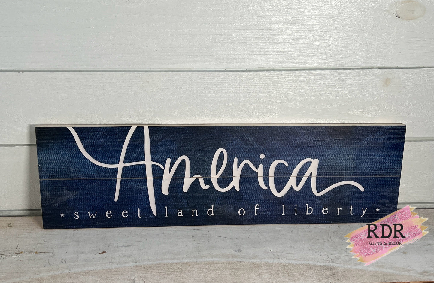 America Sweet Land Of Liberty Wood Plank Sign