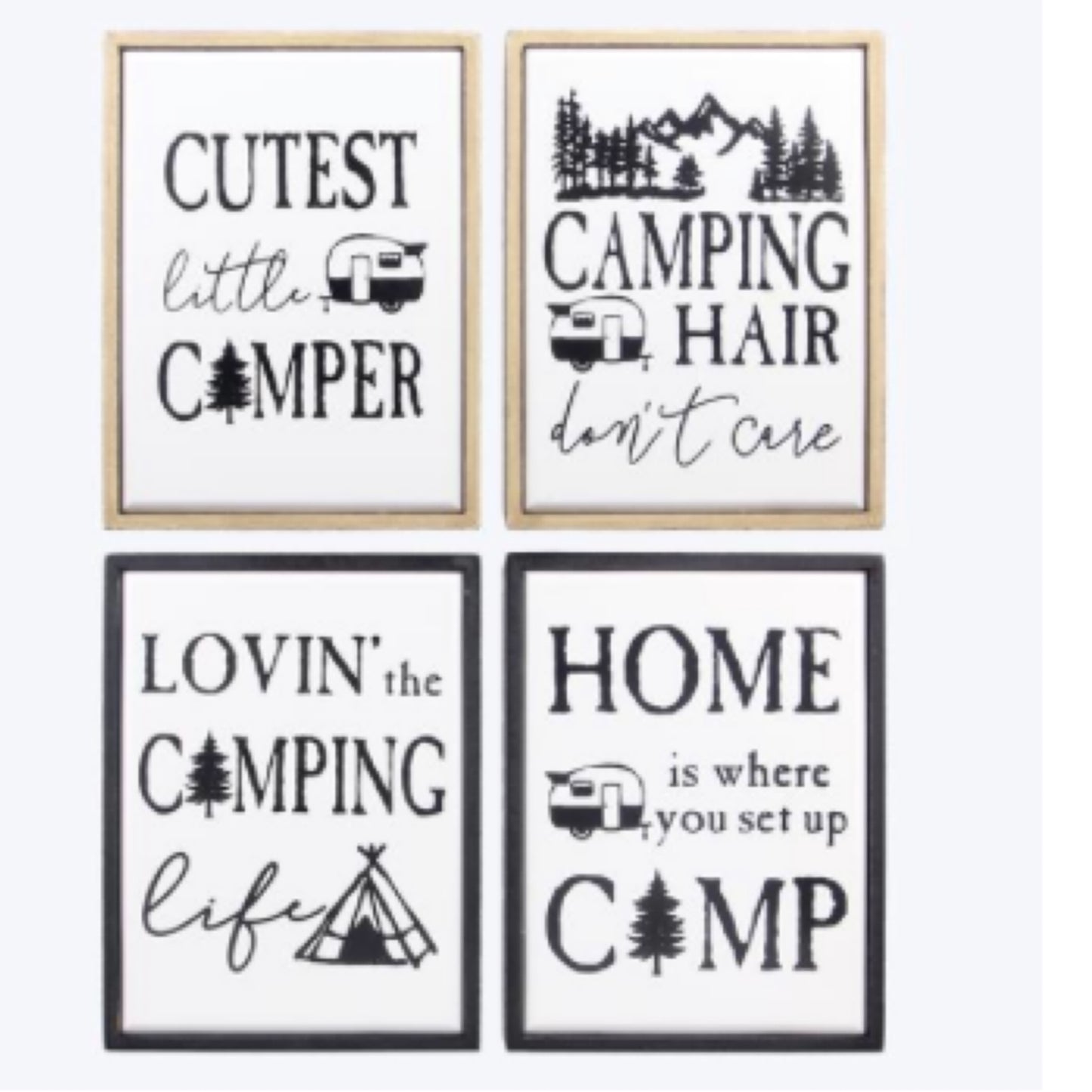 Camping Faux Enamel Tabletop Sign