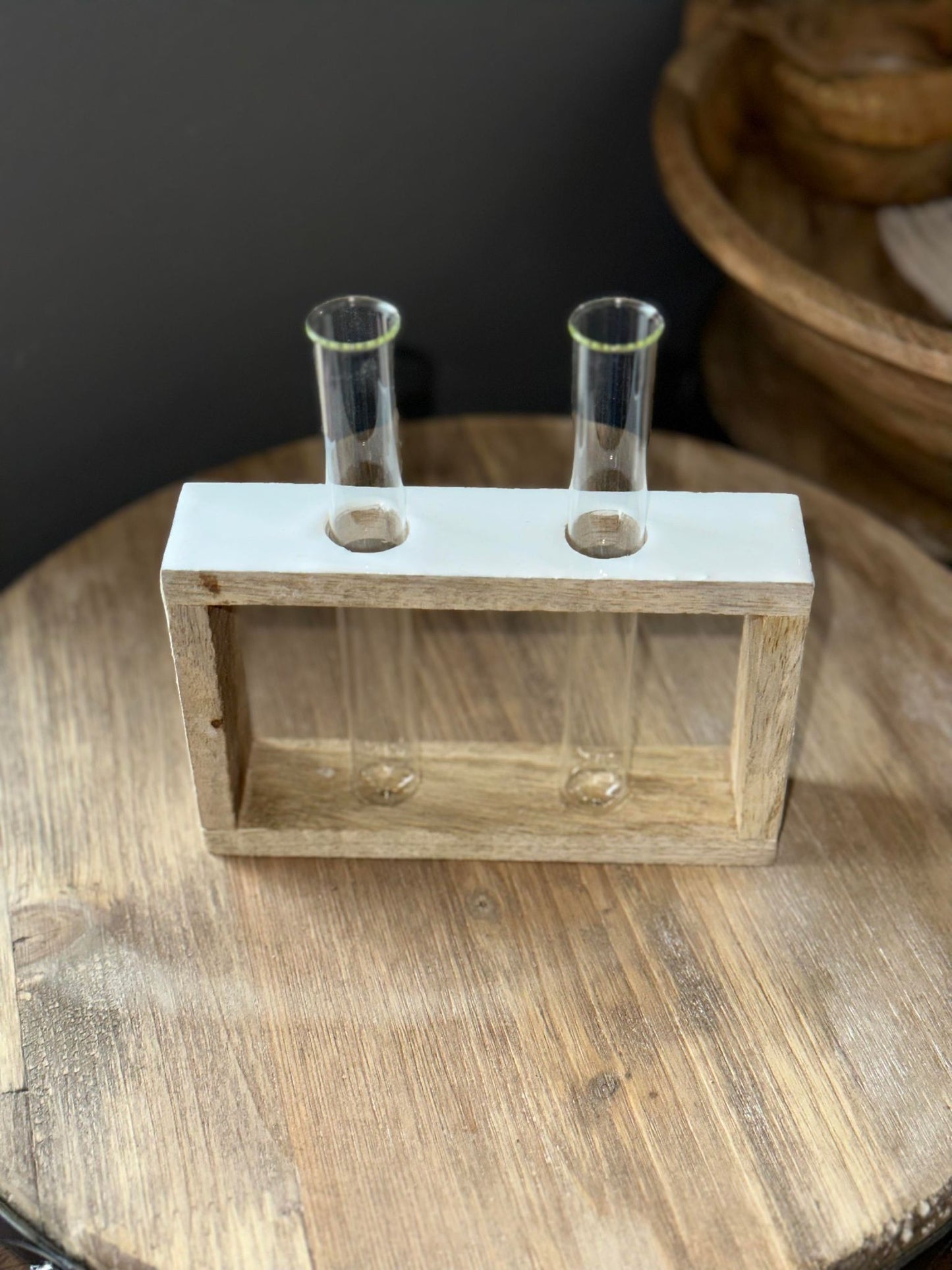 White Enamel Box Test Tube Flower Vase