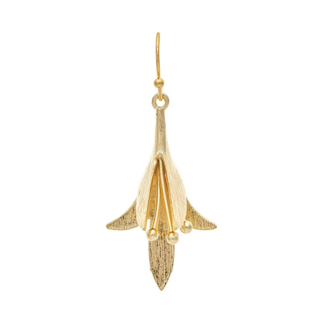 Gold Calla Lily Flower Earring