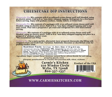 Carmie's Kitchen Caramel Chocolate Fudge Cheesecake Dip