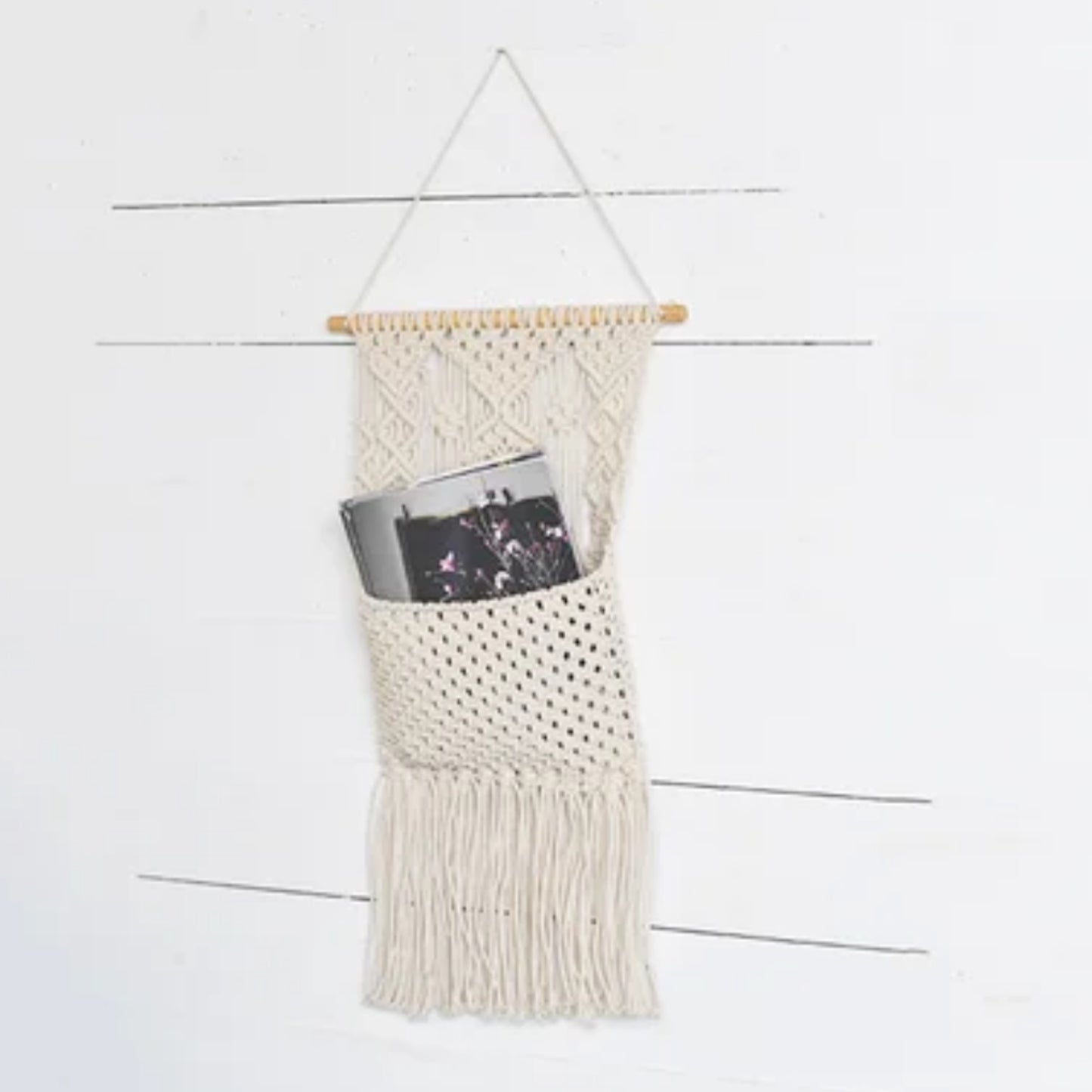 26" Hanging Macrame With Pocket