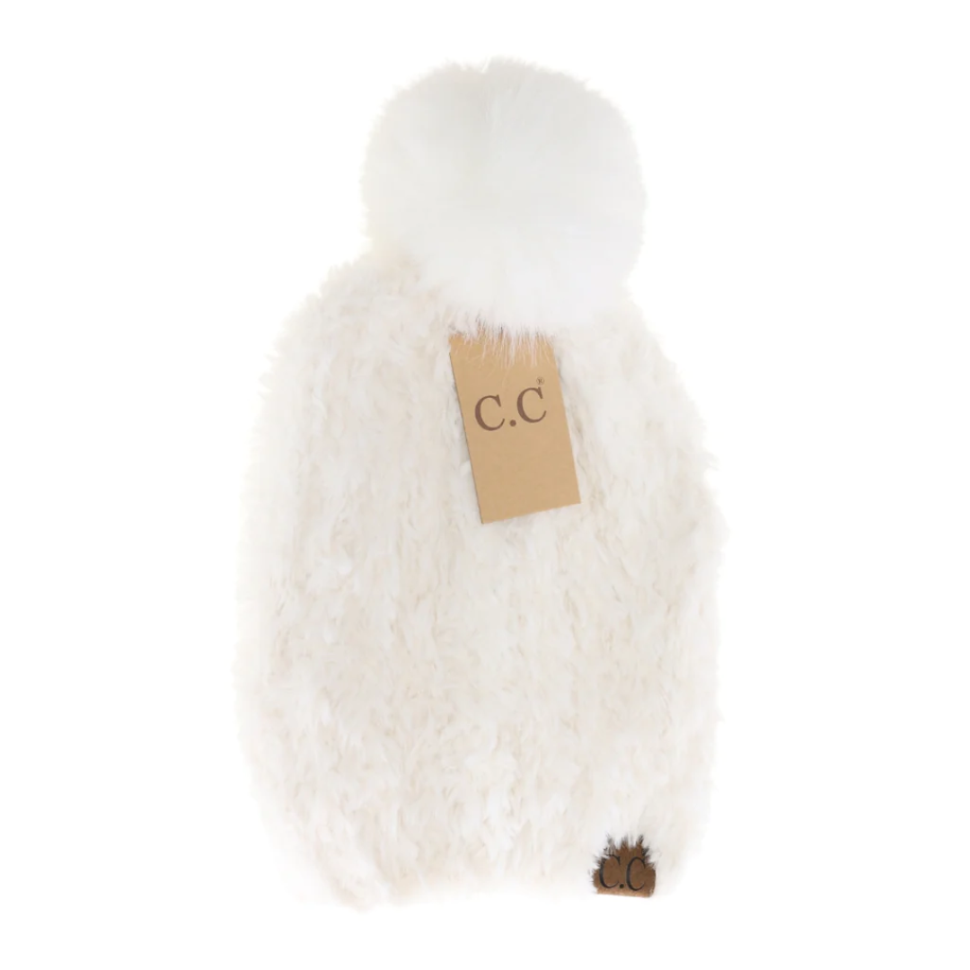 Allover Faux Fur Pom C.C Beanie