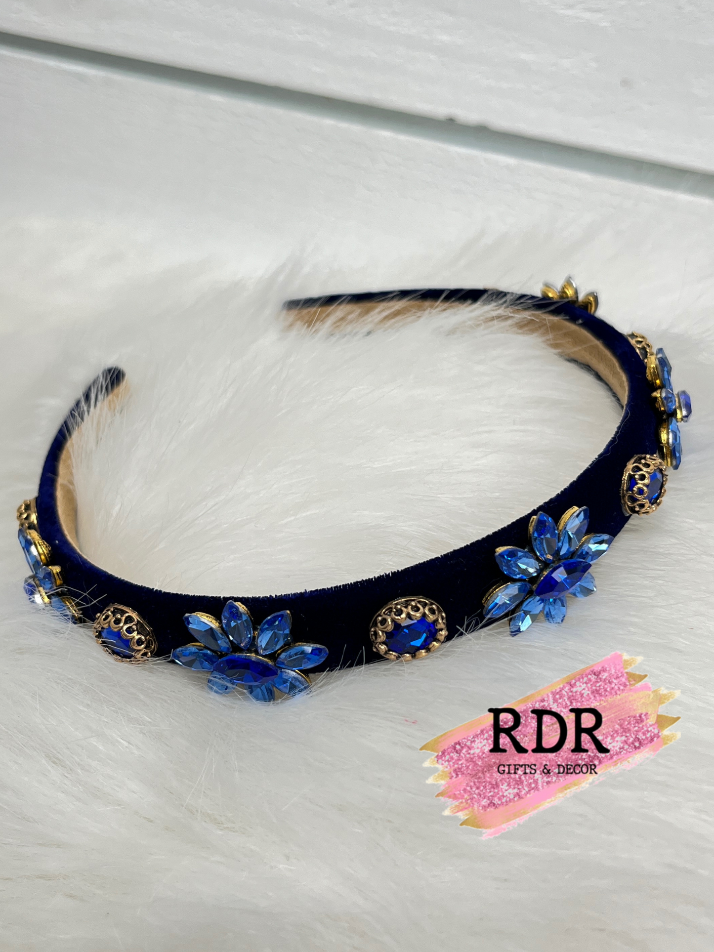 Velvet Headbands With Crystals & Gold