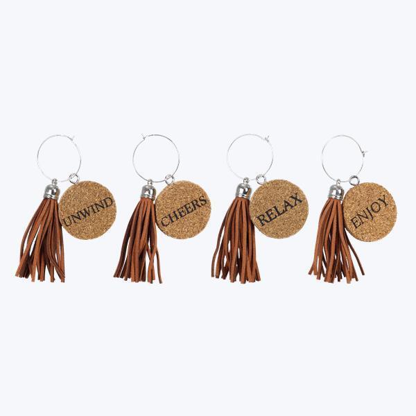 Cork Wine Charms with Tassel